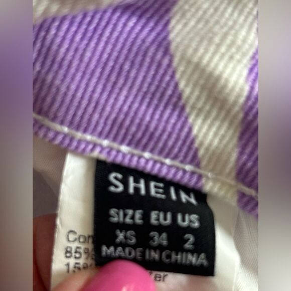SHEIN Women’s Purple & White Zebra Print Retro Hippie Wide Leg Pants Size XS - Picture 4 of 11